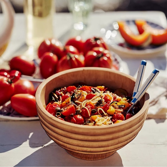 New Anthropologie Samba Tropical Hardwood Serving Bowl - Picture 5 of 5